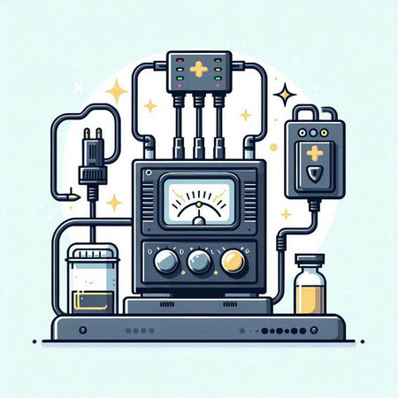 Vector illustration of a laboratory equipment in flat style. Laboratory equipment.のイラスト素材