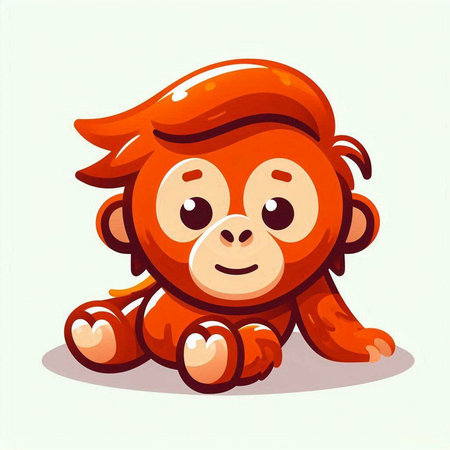 Cute cartoon monkey on a white background. Vector illustration for your designのイラスト素材