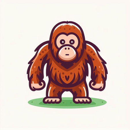 Cute cartoon monkey. Vector illustration isolated on a white background.のイラスト素材