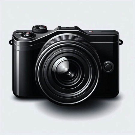 Digital camera. Isolated on white background. Eps 10 vector file.のイラスト素材