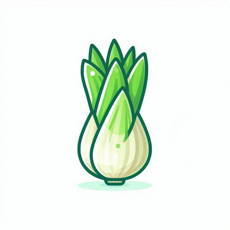 Illustration of fresh spring onion isolated on white background. Vector illustration.のイラスト素材