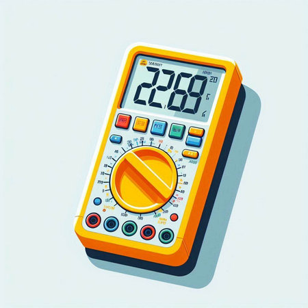 Digital multimeter on a white background. Vector illustration. Eps 10.のイラスト素材