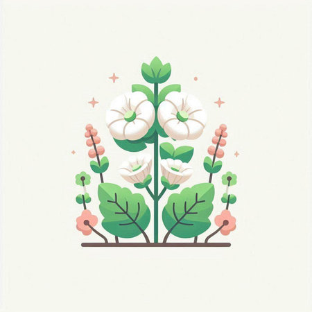 Flowers and leaves. Floral background. Vector illustration for your designのイラスト素材