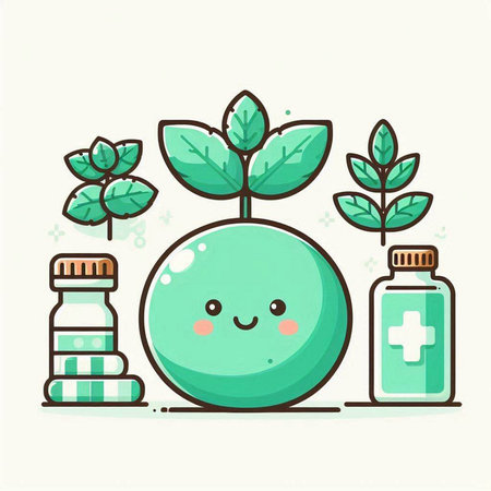 Cute kawaii plant icon. Vector flat cartoon character illustrationのイラスト素材