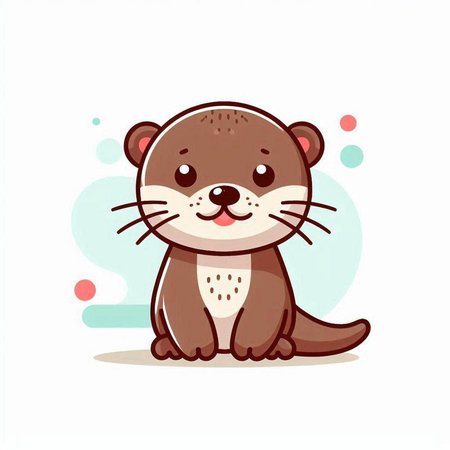 Cute otter. Vector illustration. Cute animal character.のイラスト素材