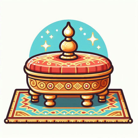Illustration of a traditional indian casket on a white backgroundのイラスト素材