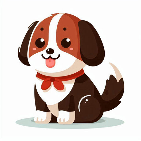 Cute cartoon dog. Vector illustration isolated on a white background.のイラスト素材