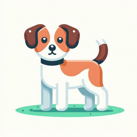 Cute cartoon dog isolated on a white background. Vector illustration.のイラスト素材