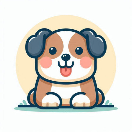 Cute dog. Vector illustration in cartoon style on white background.のイラスト素材