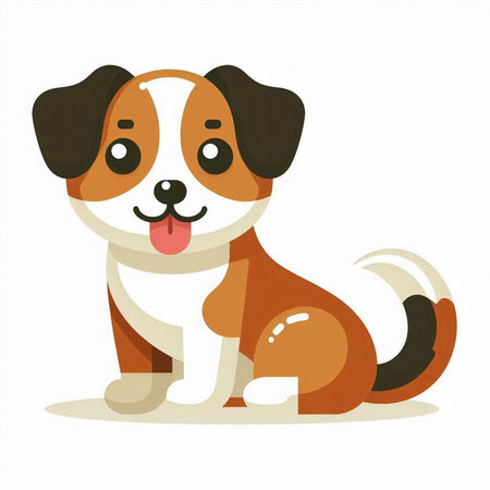 Cute cartoon dog. Vector illustration isolated on a white background.のイラスト素材