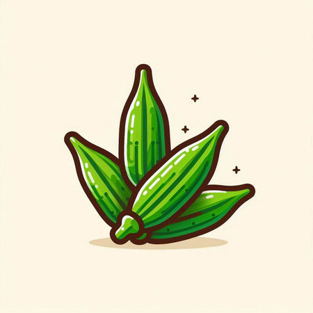 Illustration vector graphic of okra icon. Perfect to use for Food Companyのイラスト素材