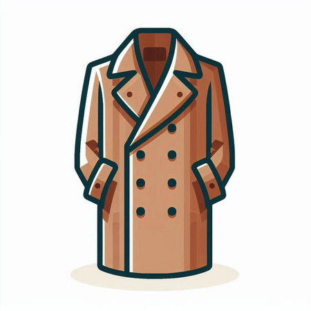 Vector illustration of a beige coat isolated on a white background.のイラスト素材