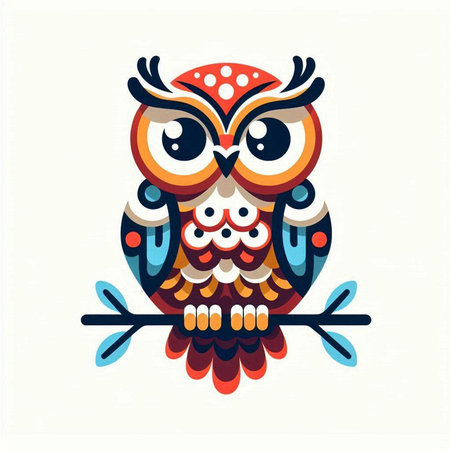 Owl. Vector illustration. Isolated on a white background.のイラスト素材