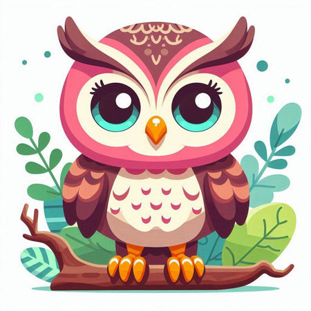 Owl. Cute cartoon character. Colorful vector illustration.のイラスト素材