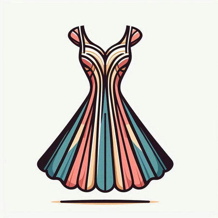 Illustration of a woman's dress. Hand drawn vector illustration.のイラスト素材