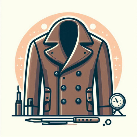Vector illustration of a coat in retro style. Vector illustration of a coat.のイラスト素材