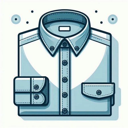 Vector illustration of men's shirt with pockets on a white background.のイラスト素材