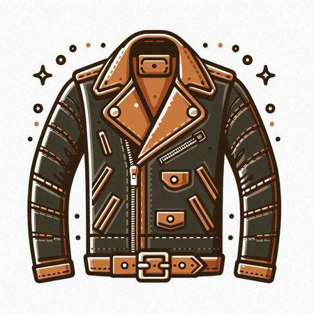 Vector illustration of a men's jacket with a collar and pockets.のイラスト素材