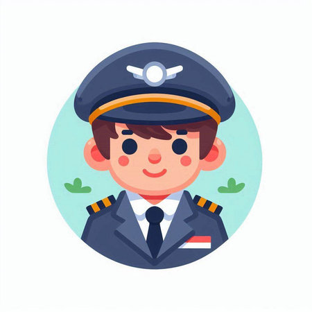 Avatar of a police officer in a flat style. Vector illustrationのイラスト素材