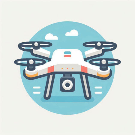 Drone quadcopter vector illustration. Modern flat design icon.のイラスト素材