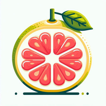 Grapefruit icon, vector illustration. Flat design style. Fruit icon.のイラスト素材