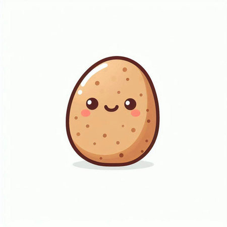 Cute cartoon potato isolated on white background. Vector Illustration.のイラスト素材