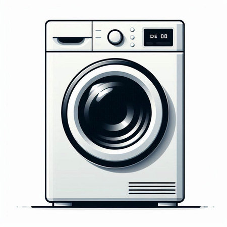 Washing machine isolated on white background. Vector illustration. Eps 10.のイラスト素材