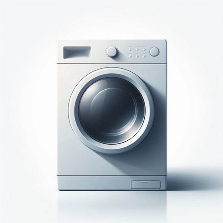 Washing machine on a white background. 3d rendering. Illustration.のイラスト素材