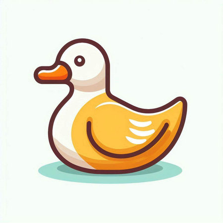 Duck. Vector illustration. Isolated on a white background.のイラスト素材