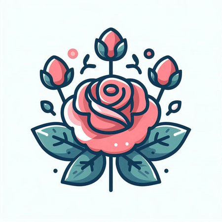 Hand drawn rose flower vector illustration. Floral doodle design element.のイラスト素材