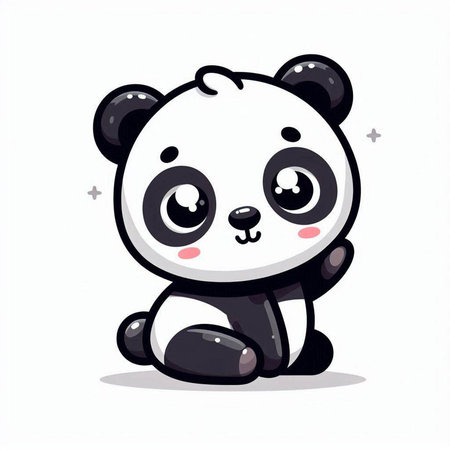 Cute panda vector illustration. Cute cartoon panda character.のイラスト素材