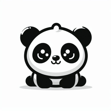 Cute panda isolated on a white background. Vector illustration.のイラスト素材