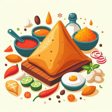 Mexican food vector illustration. Traditional mexican food. Traditional mexican food.のイラスト素材
