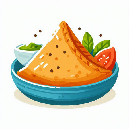 Mexican quesadilla with guacamole sauce vector illustrationのイラスト素材