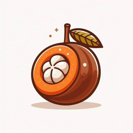 Sapodilla fruit icon, vector illustration. Exotic tropical fruit.のイラスト素材