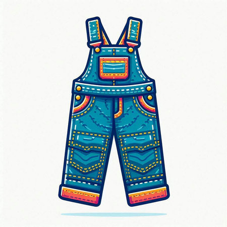 Denim overalls. Vector illustration of a denim overalls.のイラスト素材