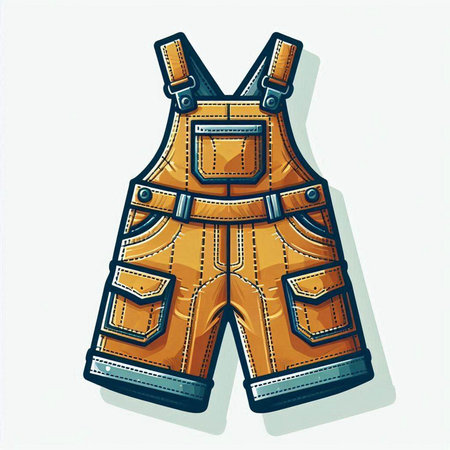 Illustration of a work overalls isolated on a white background.のイラスト素材