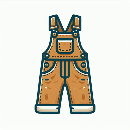 Vector illustration of a working overalls for work in the field.のイラスト素材