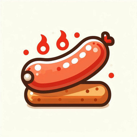 Sausage vector icon. Cartoon illustration of sausage vector icon for web designのイラスト素材