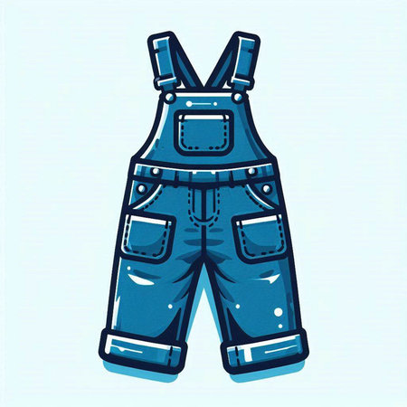 Denim overalls. Vector illustration of a denim overalls.のイラスト素材