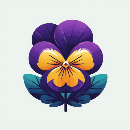 Pansy flower icon. Vector illustration of pansy flower.のイラスト素材