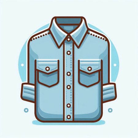 Vector illustration of men's shirt on a blue background in flat styleのイラスト素材