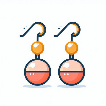 Earrings with earrings. Vector illustration in flat style.のイラスト素材