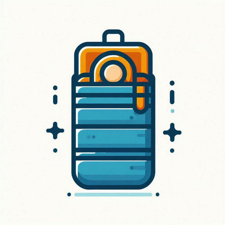 Camping fire extinguisher icon. Vector illustration in thin line style.のイラスト素材