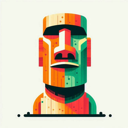 Totem pole. Colorful vector illustration in flat style.のイラスト素材