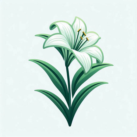 Lily flower, vector illustration. Floral element for design.のイラスト素材