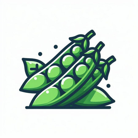 Green peas icon isolated on white background. Vector illustration of green peas icon.のイラスト素材