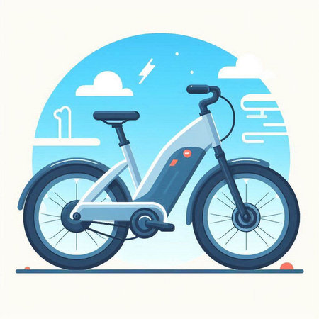 Electric scooter. Vector illustration in flat style on white background.のイラスト素材