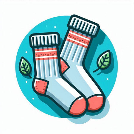Socks icon. Vector illustration of a pair of socks on a white background.のイラスト素材