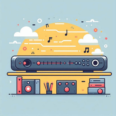 Audio system, flat design, vector illustration, eps 10.のイラスト素材